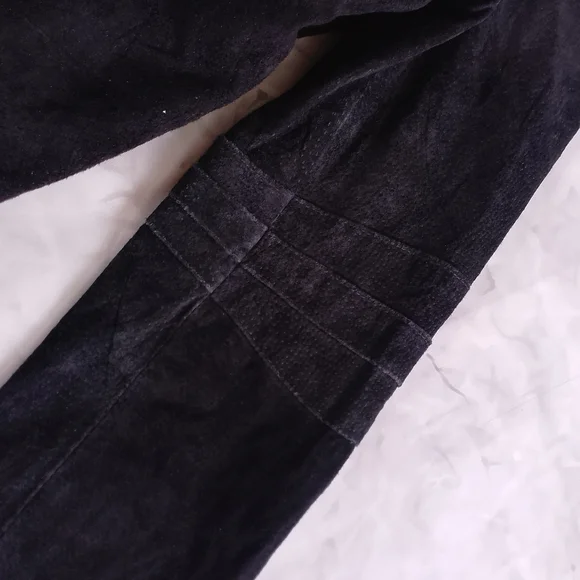 Vintage Bum Equipment Women’s Black Suede Zip-Front Leather Jacket - Picture 8 of 14